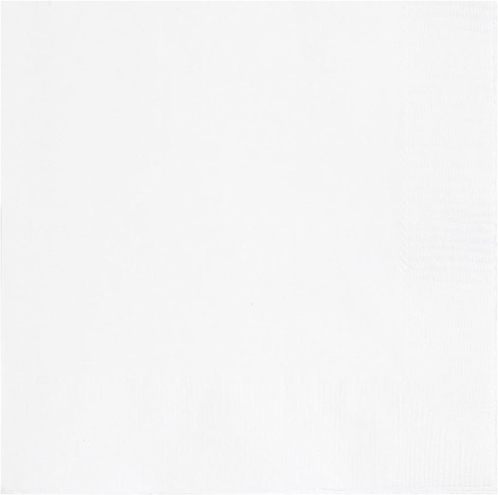 Trimming Shop Disposable White Paper Napkins 2 Ply, 6.5" x 6.5" Solid Luncheon Napkins 20pcs, Disposable Serviettes, Tableware for Indoor, Outdoor Dining, Birthday, Wedding, BBQ, Garden Party