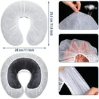 100 PCS Disposable Fitted Face Cradle Covers Non-Woven Soft Massage Face Rest Headrest Covers Universal Size for Massage Tables Chairs Salon SPA Use Faces Rest Cover