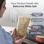 SaltWise Salicornia White Salt – Low Sodium Salt Substitute, Plant-Based Mineral Salt, Kosher, 100% Natural, No Additives (7.05 oz / 200g)