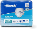 ATTENDS Underwear Super Plus, Large 44"-58" 18/PK 4PK/CS