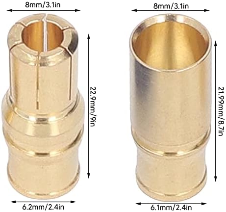 EC8 Plug, 10 Set 8mm Brass Gold Plated Male Female Connector Plug with Housing for Battery Start,EC8 Connector EC8 Battery Connector Plugs for RC ESC Battery Device Electric Motor