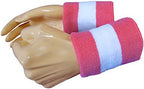 COUVER Terry Cloth 2 Colors Stripes Terry Striped Wristbands Wrist Sweatband for Men Women Boys Girls, 1 Pair