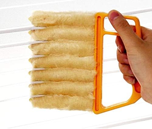 2 Pcs Blind Cleaner Washable Window Dusting Cleaner Tool Mini Blind Duster Brush Dust Clean Venetian Blind Brush Window Air Conditioner Duster Dirt with 7 Slat Handheld Household Kitchen Cleaning