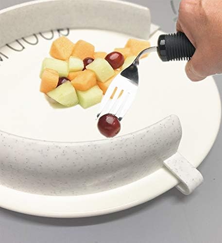 Food Plates Guard - Parkinson Patients Scooping Food Clip-On Spill Prevention Kitchen Living Eating Aid Assistant Dining Assistive for Elderly, Disabled (1)
