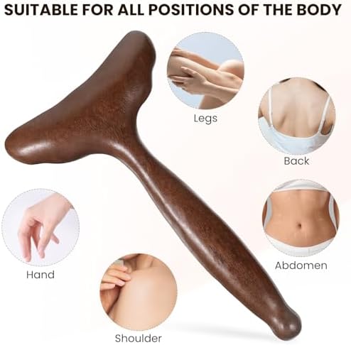 Wood Therapy Massage Tool, Lymphatic Drainage Massager, Body Gua Sha Paddle, Wood Therapy Paddle for Cellulite Reduction,Muscle Tension Release,Bodys Contouring and Shaping, 6.2×3.5”