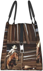 American West Rodeo Lunch Bag for Men Women Insulated Lunch Box for Adult Reusable Lunch Tote Bags Large Capacity Leakproof Cooler Food Container for Work Travel Office