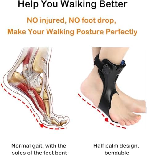 AFO Drop Foot Brace, Upgraded Medical Foot Up Ankle Foot Orthosis Support with Inflatable Airbag for Hemiplegia Stroke Shoes Walking Foot Stabilizer (Left, Large)