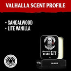 Mad Viking Valhalla Beard Balm – Non-Greasy Balm to Soften and Style with a Medium Hold - Made with Shea Butter, Beeswax & Premium Oils - Smooth Sandalwood & Vanilla Scent, Made in the USA - 2oz