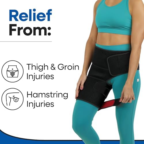 Hip Brace Thigh Compression Sleeve | Sciatica Pain Relief Device | Hamstring & Groin Compression Sleeve Wrap for Sciatic Nerve Relief | Hip Support Braces Thigh Brace for Women & Men SMALL / RIGHT LEG