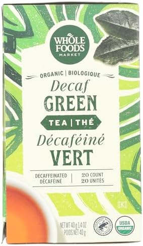 Whole Foods Market, Tea Green Decaf Organic, 20 Count