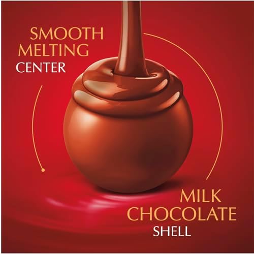 Lindt LINDOR Milk Chocolate Candy Truffles Bulk Box, Smooth Center, 25.4 oz, 60 Count Box