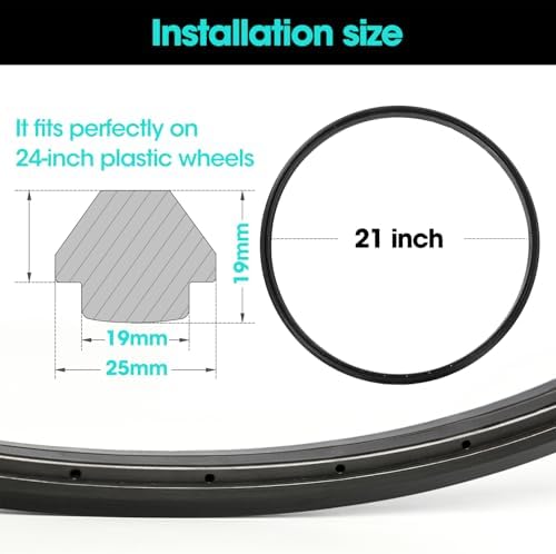 Wheelchair Rear Wheel Replacement Tire Wheelchair Tires 24 "X 1" Universal Flat-Free Polyurethane Tire Wheelchair Accessories for All Brands(1 Pair)