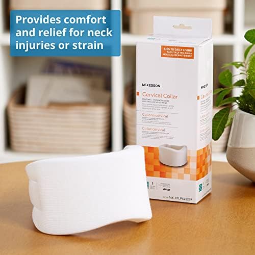 McKesson Cervical Collar - Soft Density Polyfoam, One-Piece, for Adults - One Size Fits Most, 19 in - 22 in Neck Circumference, 1 Count