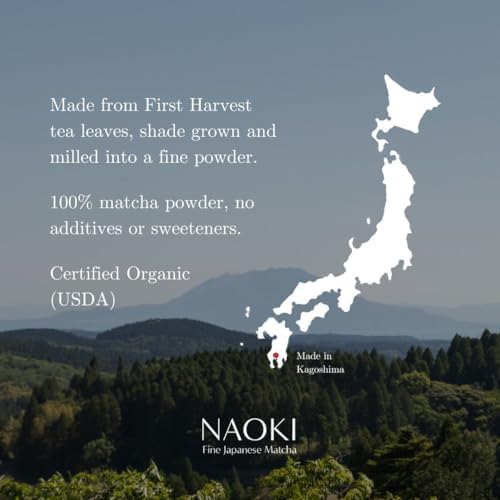 Naoki Matcha Organic Ceremonial First Spring Blend – Authentic Japanese First Harvest Ceremonial Grade Matcha Green Tea Powder from Kagoshima, Japan (40g / 1.4oz)