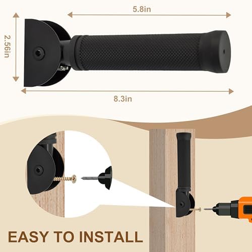 Doorway Flip Assist Handle, Folding Grab Bar Wall Handles for Seniors - Safety Handrails for Steps - for The Elderly, Disabled, and People with Limited Mobility, Supports Up to 300 Pounds