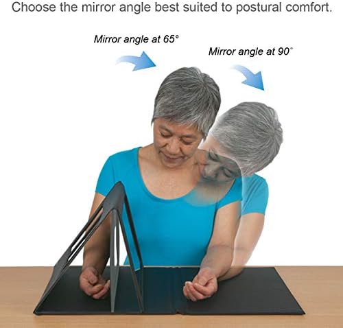 Achieva SMART Mirror Box Therapy, One Hand Use. Mirror Position Adjusts. Cutout for Air Flow and Therapist View for Occupational, Physical Rehab, Phantom Limb Pain, Stroke Rehabilitation, CRPS.