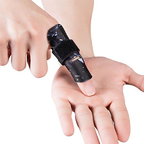 Kuangmi Finger Sleeve Support Protector Finger Splint Brace Use for Pain Relief and Preventing Sports Injuries（L/XL, Black