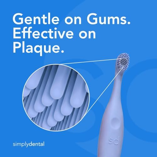 Kids Toothbrush for Children, 100% Silicone with Tongue Cleaner, Gentle on Gums, Easy-Grip Handle (Blue)