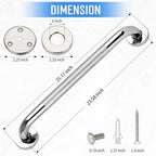 2 PCS Shower Grab Bars for Seniors, 24 Inch Anti Slip Shower Handle, Stainless Steel Bathroom Balance Bar, Safety Hand Rail Support, Assist Bath Handrails for Handicap, Elderly, Pregnant