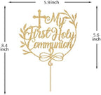 My First Holy Communion Cake Topper, Baptism Cake Decor, First Communion Decorations, Wedding Christening Baby Shower 1st Birthday Party Decorations, Gold Glitter