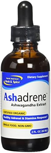 NORTH AMERICAN HERB & SPICE Ashadrene - 2 fl. oz. - 100% Raw Ashwagandha Extract - Healthy Adrenal Response, Energy, Overall Health - Non-GMO, Certified USDA Organic - 86 Servings