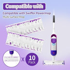 10 Pack Disposable Power Mop Pads for Swiffer Power Mop Pads, Compatible with Swiffer Power Mop Refills, Unscented Spray Replacement Floor Cleaning Refills for urface/Hardwood Floor Cleaning