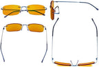Eyekepper Titanium Rimless Orange Tinted Lenses Computer Reading Glasses Readers Men Women
