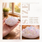 mookaitedecor Titanium Coated Natural Rock Crystal Cluster Geode Stone Specimen, Angel Aura Quartz, 0.22lb-0.44lb