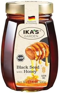 Ika's Garden Raw Black Seed with Honey - 100% Pure, Unfiltered, Gluten-Free – Product of Germany, 17.6 oz (500g) Jar