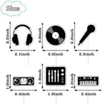 8Pcs DJ Cupcake Toppers - Music Theme Cupcake Decorations - Happy Birthday Cake Picks - Musical Social Media Hip Hop Birthday Party Decorations..