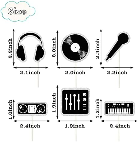 8Pcs DJ Cupcake Toppers - Music Theme Cupcake Decorations - Happy Birthday Cake Picks - Musical Social Media Hip Hop Birthday Party Decorations..