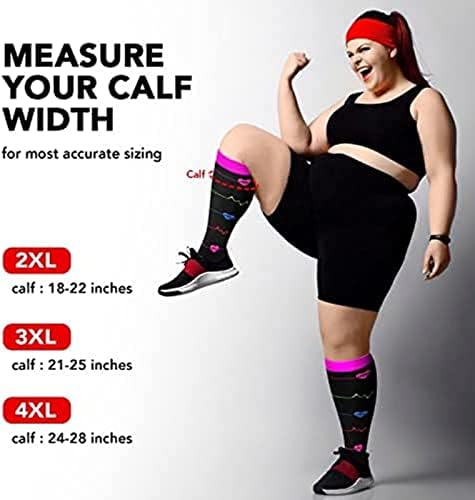 1 Pack Plus Size Compression Socks for Women and Men, 20-30mmhg Extra Large Stockings for Circulation Support