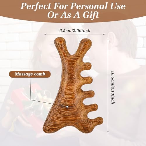 Mabor Sandalwood Scalp Massager Comb – Natural Wooden Gua Sha Tool for Head, Neck & Face Care, Relaxing Hair & Skin Massage