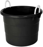 Storage Tub w/Rope Handles, 19 Gal, Black