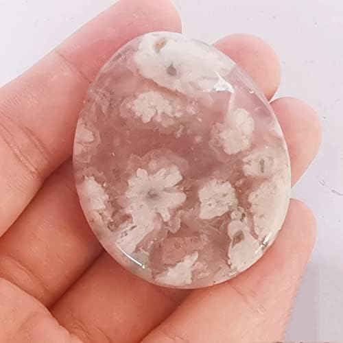 Natural Cherry Quartz Water Drop Chakra Thumb Worry Stone,Stress Relax Healing Reiki Crystal Pocket Palm Stones