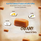 Everton Toffee Butter Toffee Caramels, Original Sea Salt Flavor 50 count (20 oz. Grab Jar). Gourmet artisan Creamy, soft and creamy caramel candy, small batch crafted toffee treats.