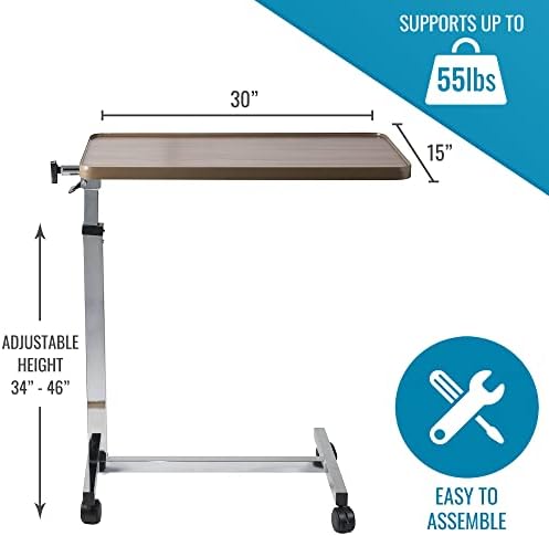 Briggs Healthcare HD Over Bed Table Tilt Top Table