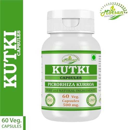 Kutki (Picrorhiza Kurroa) Capsule | Ayurvedic Herbal Supplement | 500 mg per Serving | 60 Veggie Capsules | Supports Liver Health and Digestive Wellness | Non-GMO (1 Bottle of 60 Capsules)