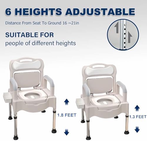 Bedside Commodes, Bedside Toilet, Commode Chair, Height Adjustable Adult Potty Chair for Seniors, Portable Toilets for Home Use, Suitable for People with Disabilities The Elderly & Others