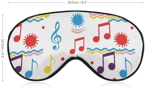 Colorful Music Notes Clef Sleeping Mask Sleep Eye Mask Blindfold with Adjustable Strap Soft Eye Mask Sleep for Blocking Out Lights