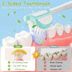 Toddler Toothbrush 8 Pack, Soft Baby Toothbrush Efficient 3 Sided Kids Tooth Brush for Ages 1-12 Years, Infant Training Tooth Brush Complete Tooth and Gum Care, Easy to Grip(Patent)