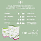 Organyc 100% Certified Organic Cotton Inside and Out Folded Panty Liner, Ultra Thin, Light Flow, 24 Count