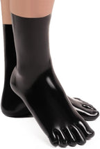 Latex Toe Socks for Clothing, Black Rubber Cosplay Party Socks