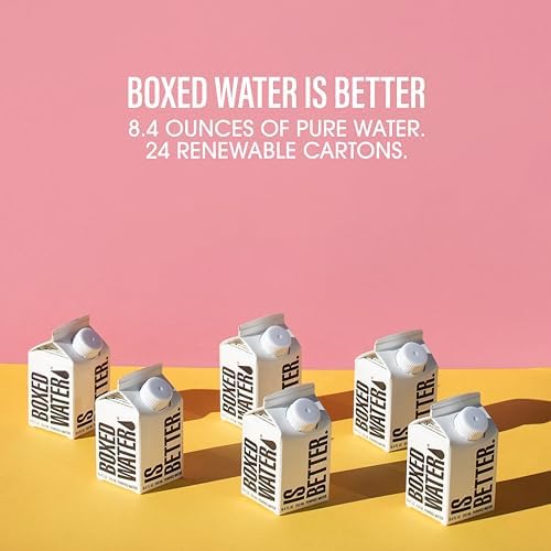 Mini Boxed Water (8.4 oz., 24 Pack) – Better Than Premium Plastic Purified Drinking Water in Plant-Based Cartons, BPA-Free, Refillable Cartons, Lunchbox Ready