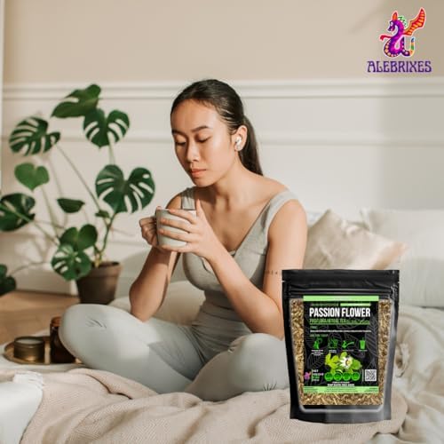 Alebrixes | Passion Flower Herbal Tea (4 oz) | Whole Dried Passionflower Leaf | Te Passiflora - Pasiflora | Relaxation, Focus, Bed Time Tea.