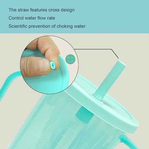 Adult Sippy Cups for Elderly 12oz Sippy Cup with 2 Handles No Spill Cups for Adults Straw Cups Dysphagia Cups for Disabled Patients