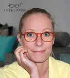 Eyekepper Oval Spring Hinges Ladies Glasses Orange Frame Round Eyeglasses for Women