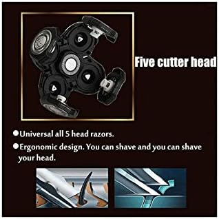 5 Head Shaver Head, Replacement Shaving Head For Shaver, Easy to Install Electric Shaver Head, 4D Rotary Cutting Head Double Ring Blade, Universal For 5 Head Shavers.
