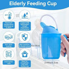 Adult Sippy Cup for Elderly, Spill Proof Drinking Cup with Lid and Straw, No Spill Dysphagia Cup for Hospital Patients, Disabled & Pregnant Women, Dishwasher Safe (Blue)