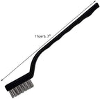 15 Pcs Mini Stainless Steel Wire Brush Set for Cleaning Welding Slag Rust, Wire Bristle Scratch Brush Set, Curved Handle Brushes